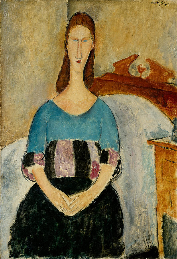 Amedeo Modigliani Painting - Portrait of Jeanne Hebuterne #5 by Amedeo Modigliani