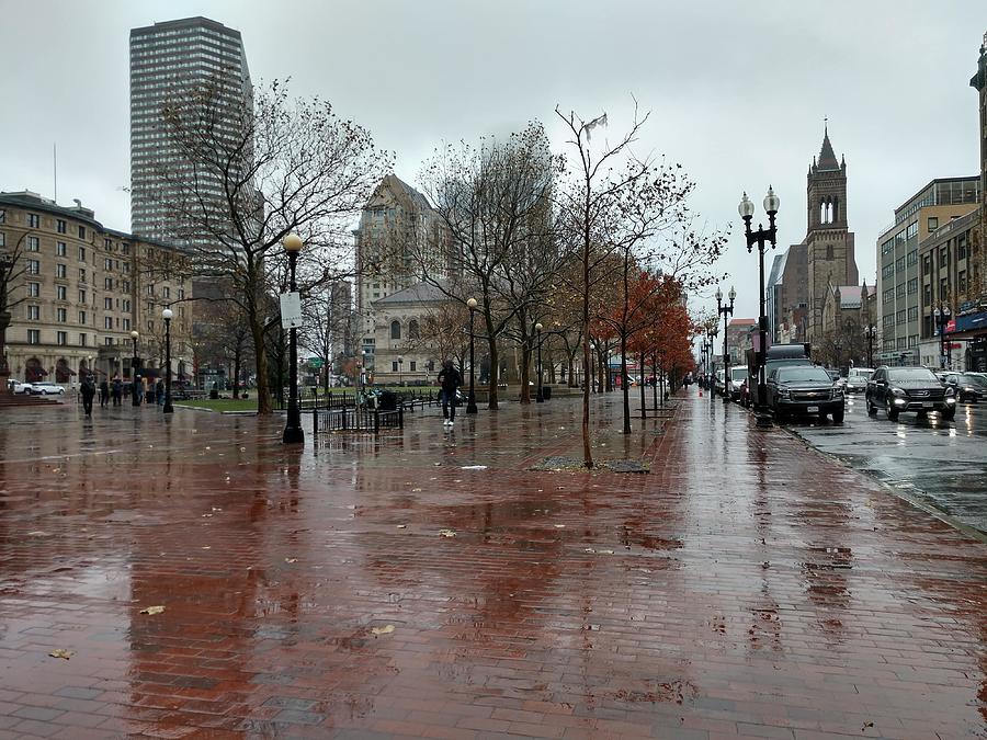 Rainy Day In City Of Boston Massachusetts #5 Photograph by Alex Grichenko