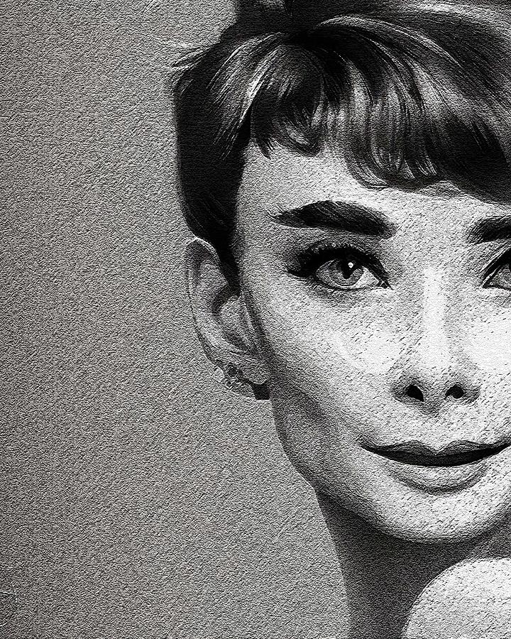 Realistic Portrait Of Audrey Hepburn Digital Art by Edgar Dorice - Pixels