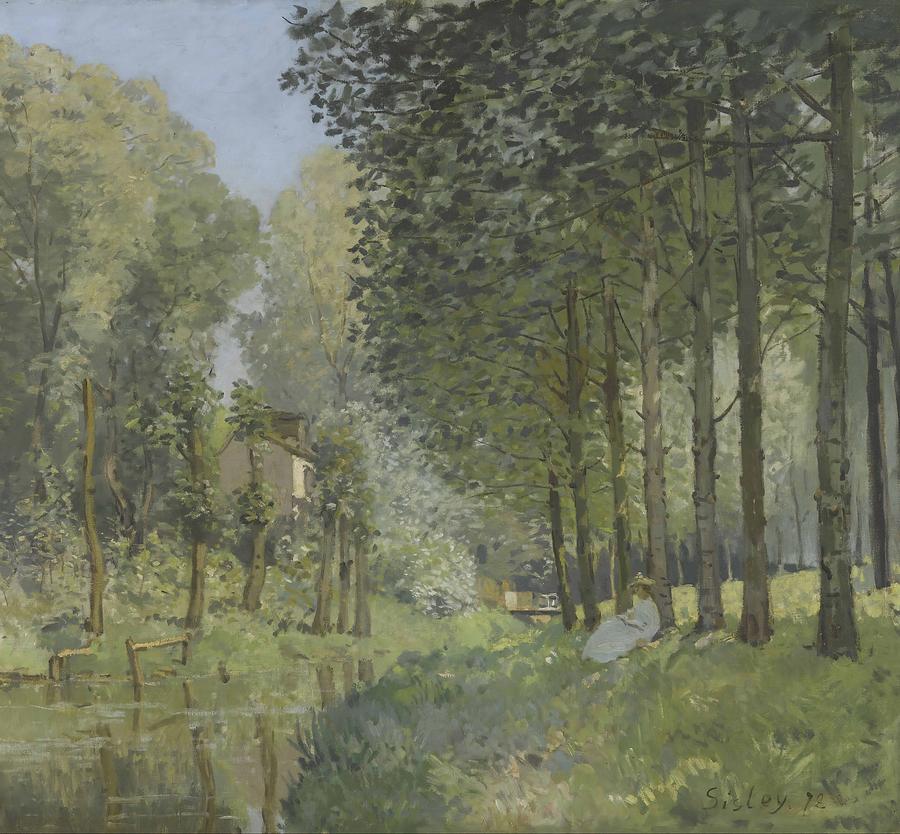 Rest along the Stream, Edge of the Wood #6 Painting by Alfred Sisley