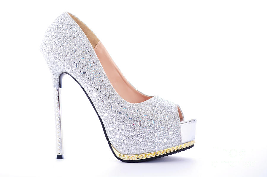 Rhinestone high heel stilettos shoes Photograph by Milleflore Images ...