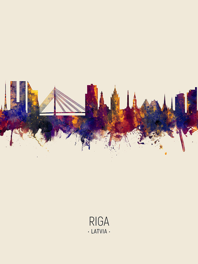 Riga Latvia Skyline #5 Digital Art by Michael Tompsett