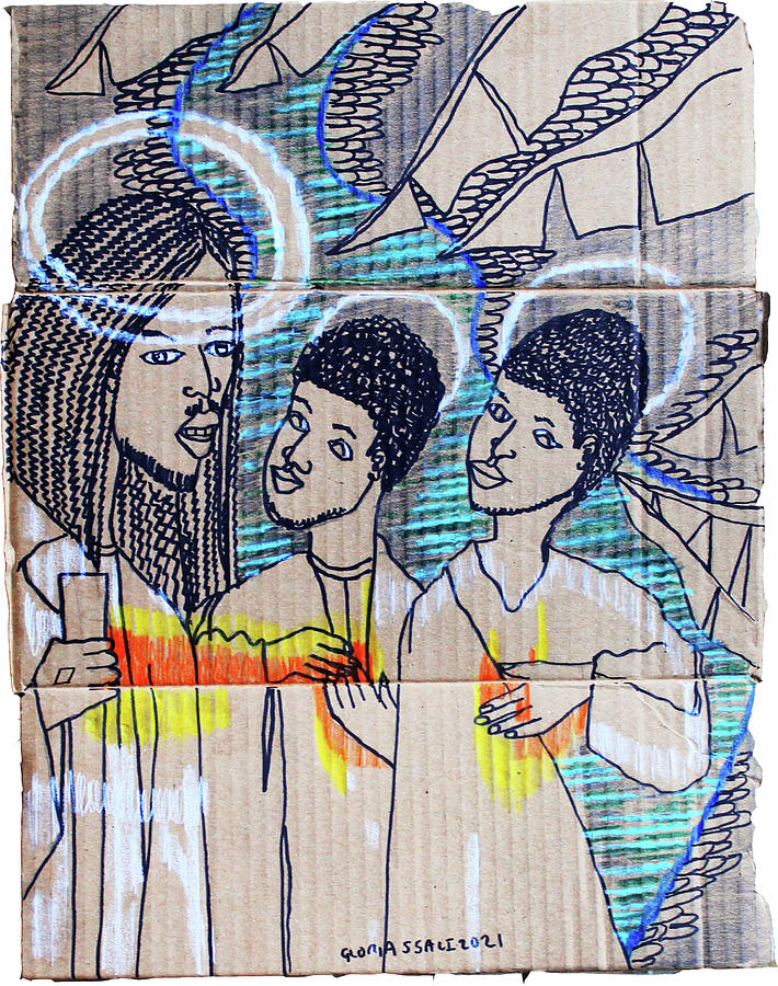 Road to Emmaus #5 Painting by Gloria Ssali