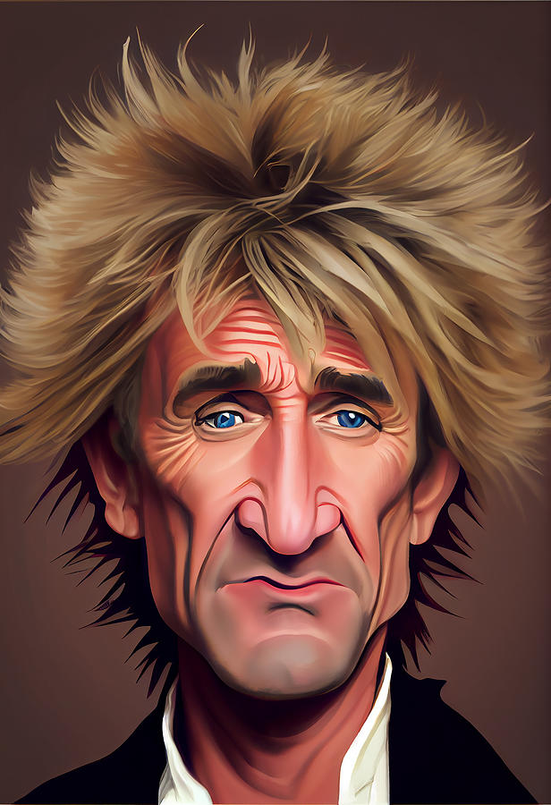 Rod Stewart Caricature Mixed Media by Stephen Smith Galleries - Fine ...