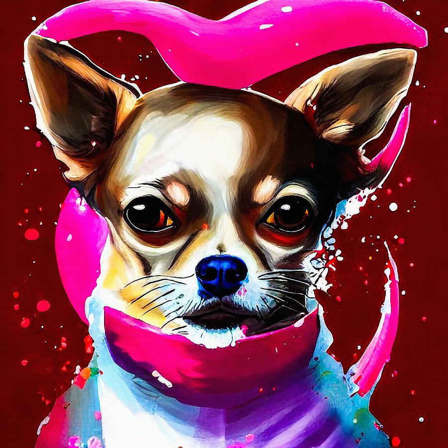 Rose Princess Chihuahua Dog Digital Art by Adrien Efren - Fine Art America