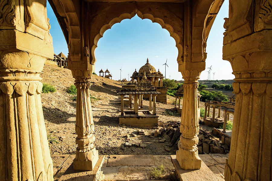 Royal cenotaphs, Jaisalmer Chhatris, at Bada Bagh #5 Photograph by Lie Yim