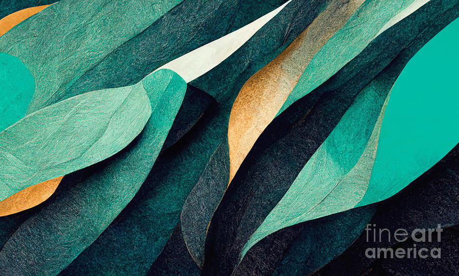 Pattern Digital Art - Shades of green #6 by Andreas Thaler