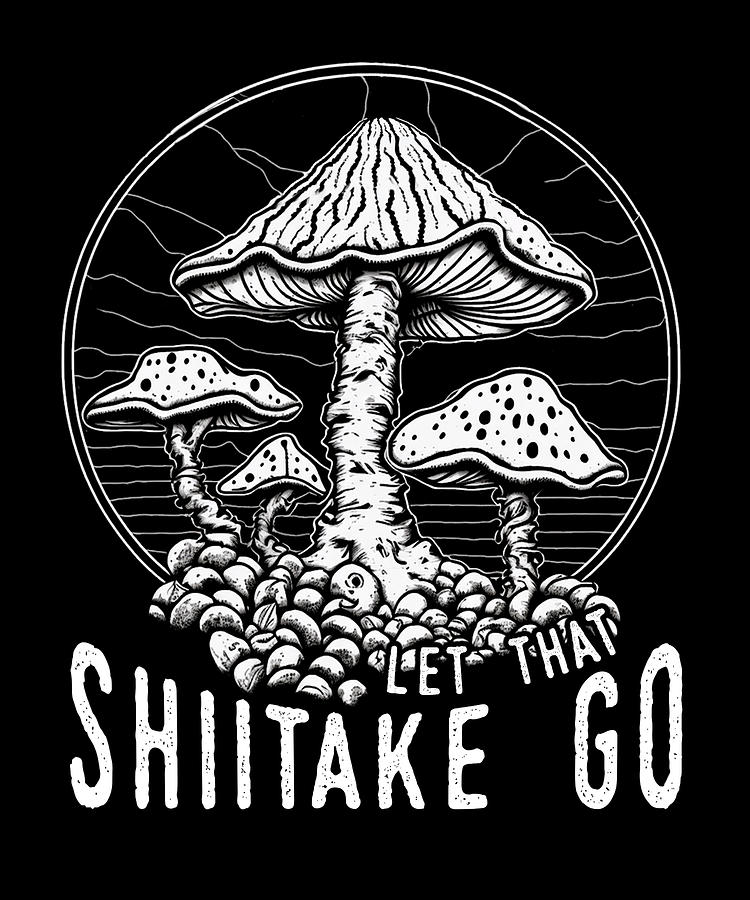 Mushroom Digital Art - Shiitake Mushroom Forest Fungi Shiitake Moral Vegan Umami #5 by Toms Tee Store