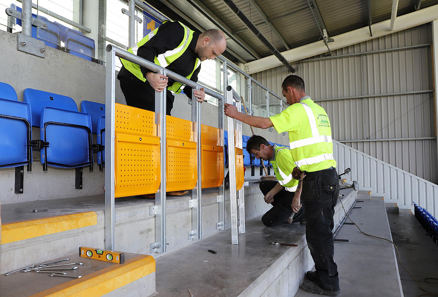 Shrewsbury Town install safe standing at the New Meadow Stadium #5 Photograph by James Baylis - AMA