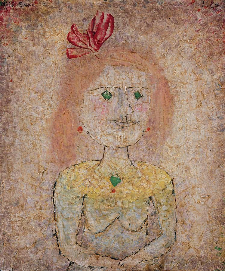 Paul Klee Painting - Small Portrait of a Girl in Yellow #5 by Paul Klee