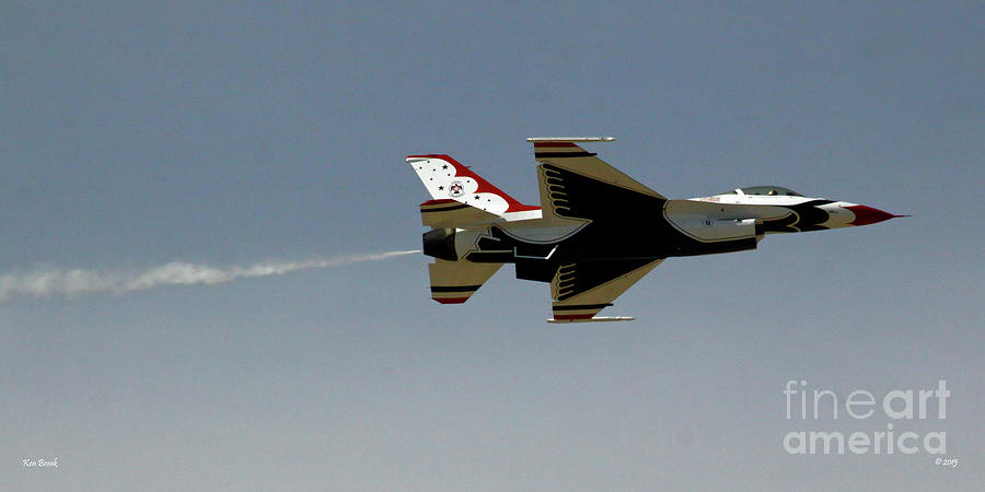 Falcon Photograph - A Lockheed-Martin F-16C Fighting Falcon Thunderbird Performs a Low-Level Pass by Kenny Bosak