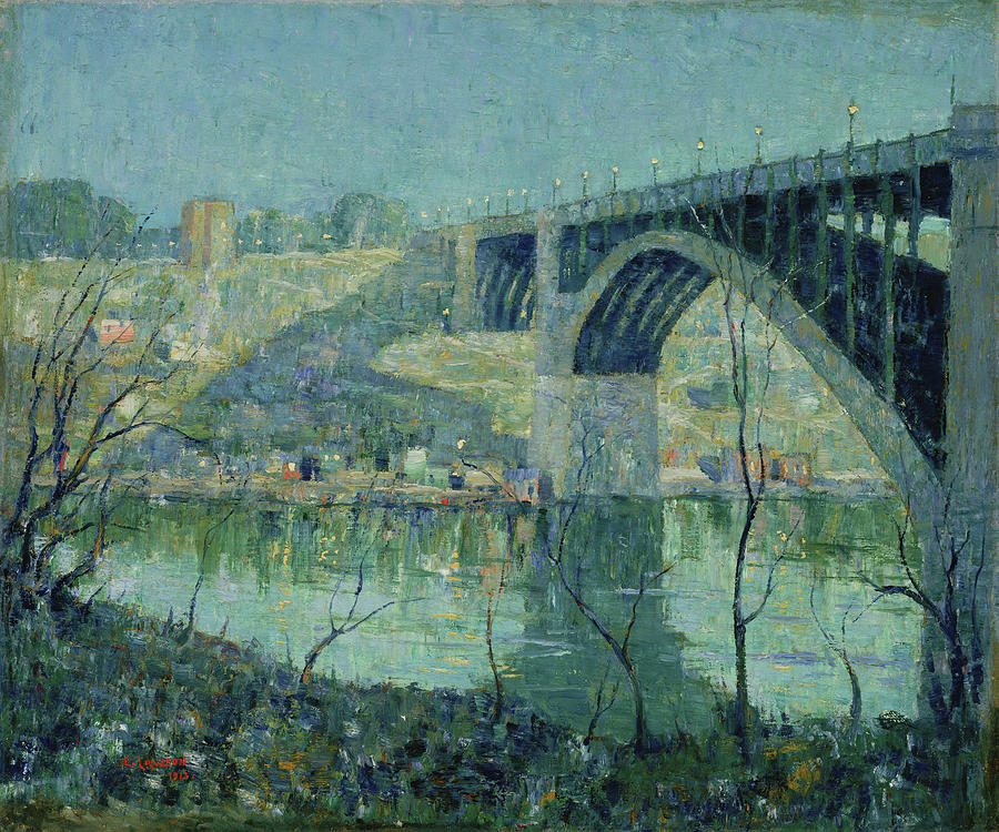 Ernest Lawson Painting - Spring Night  Harlem River  #5 by Ernest Lawson