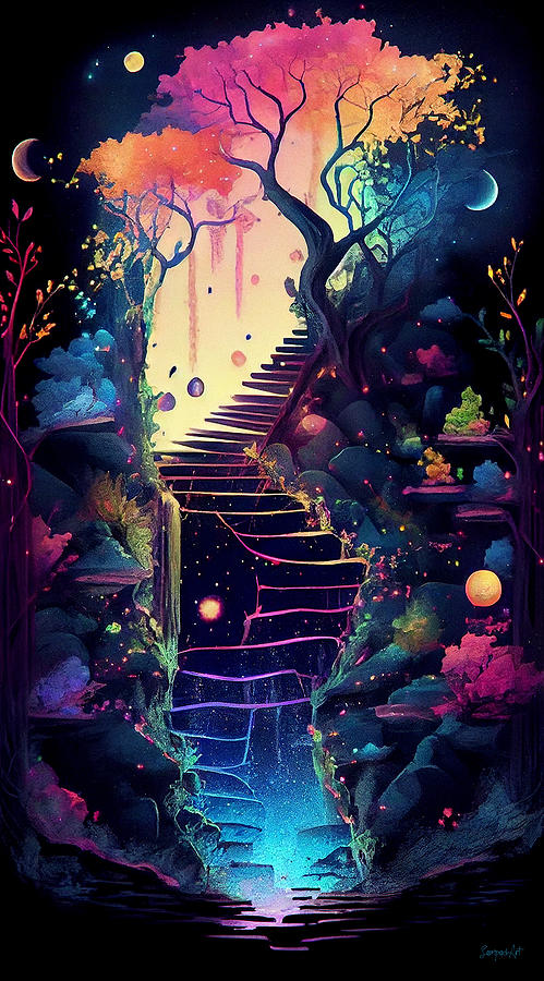 Stairway to Tree Of Life Digital Art by Sampad Art - Fine Art America