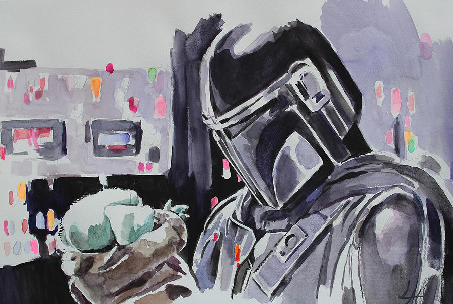 Starwars,the Mandolorian series #5 Painting by Lucia Hoogervorst