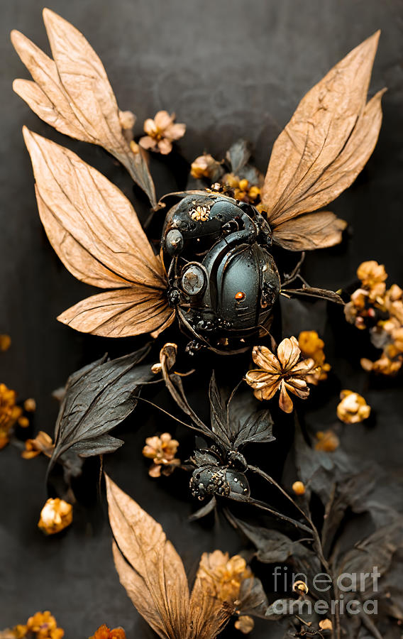 Flower Digital Art - Steampunk Flowers #5 by Sabantha