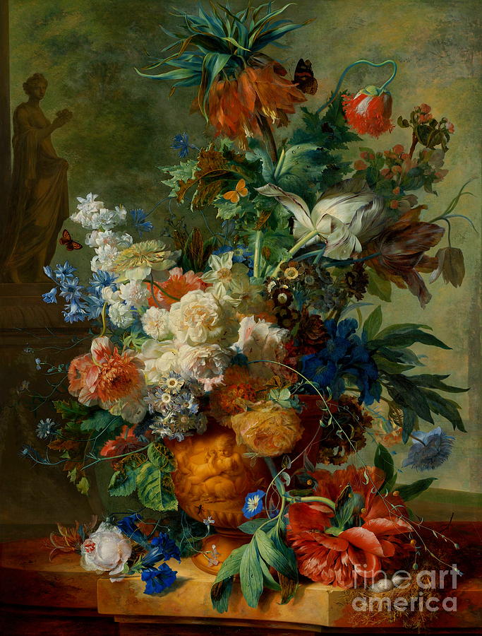 Still Life with Flowers #5 Painting by Jan van Huysum