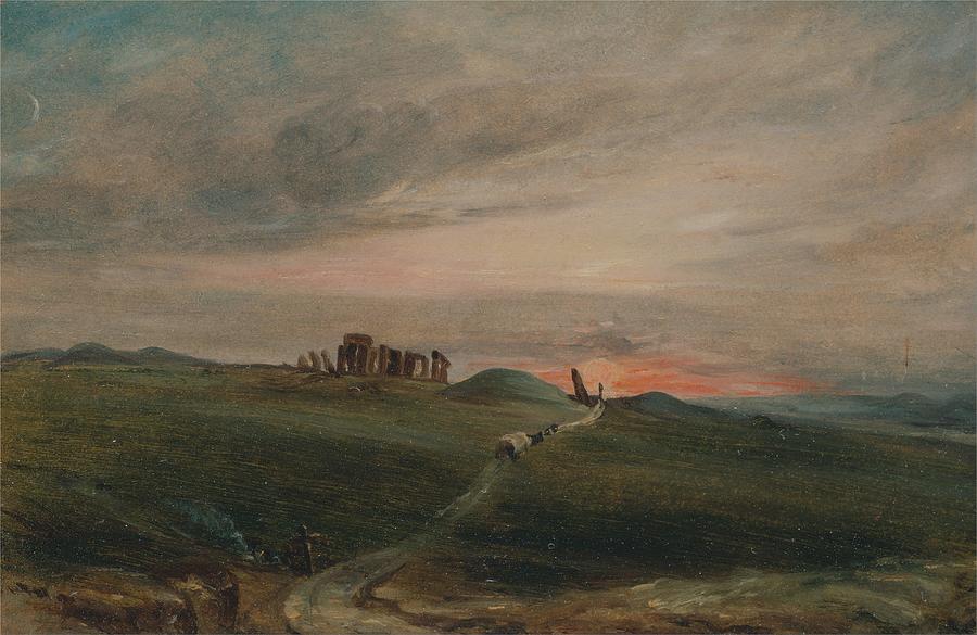 Sunset Painting - Stonehenge At Sunset by John Constable