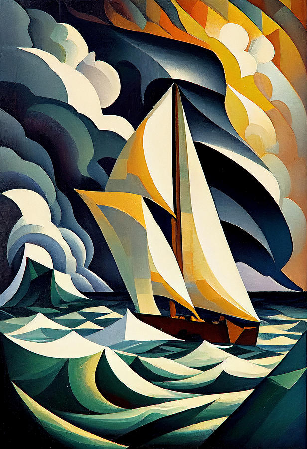 Stormy Sailing Digital Art by Sampad Art - Fine Art America