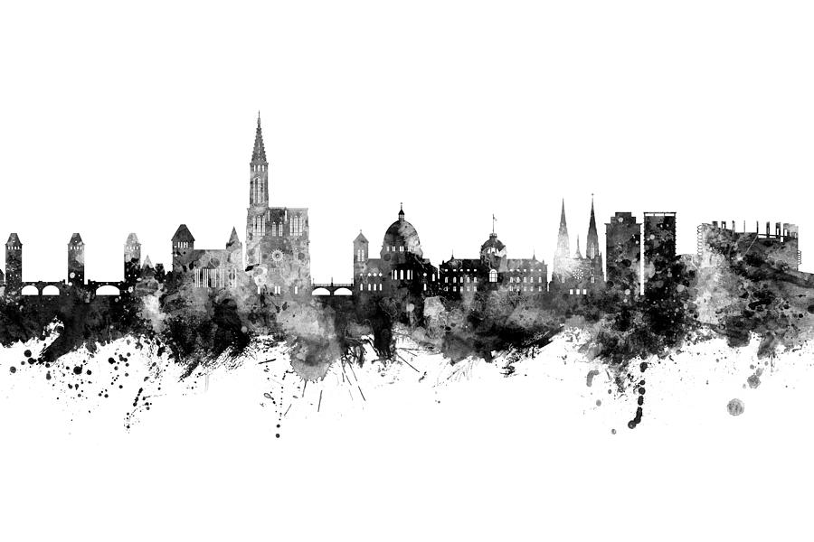 Strasbourg France Skyline #5 Digital Art by Michael Tompsett