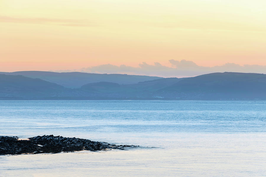 Stunning Landscape Image Of Pastel Color Sunset Over Ocean Givin Digital Art