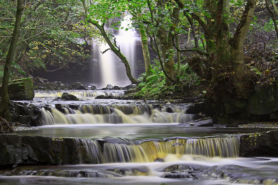 Summerhill force waterfall Photograph by John Mannick - Fine Art America