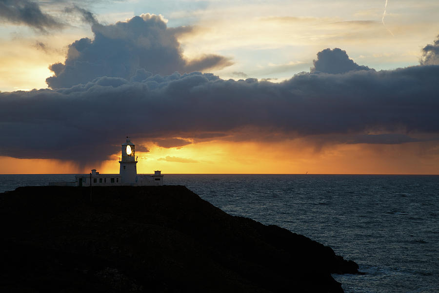 Sunset at Strumble Head Lighthouse #5 Photograph by Ian Middleton