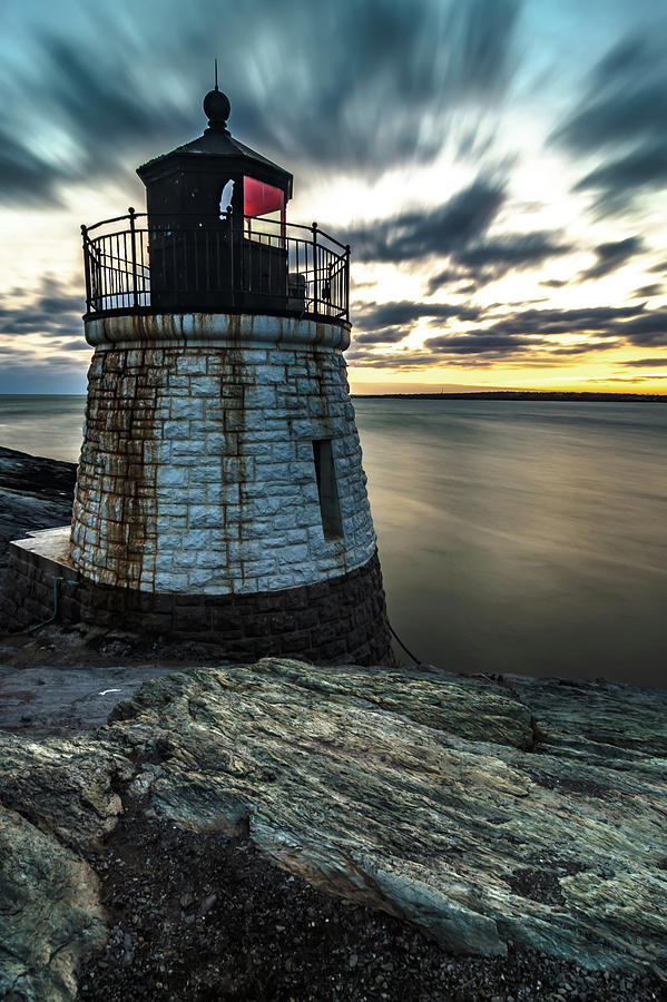 Sunset In Newport Rhode Island At Castle Hill Lighthouse #5 Photograph by Alex Grichenko