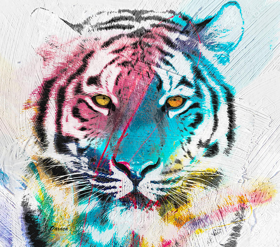 color wheel designs of a tiger