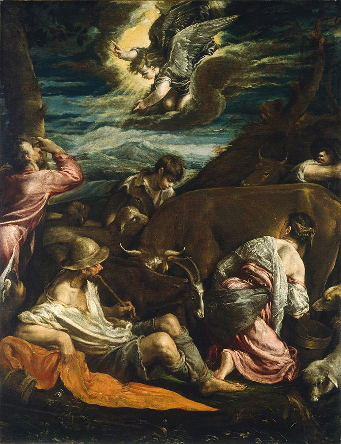 The Annunciation to the Shepherds #6 Painting by Jacopo Bassano