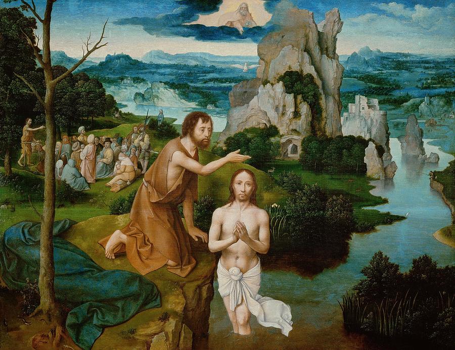 The Baptism of Christ by John the Baptist Painting by Jon Baran - Fine ...