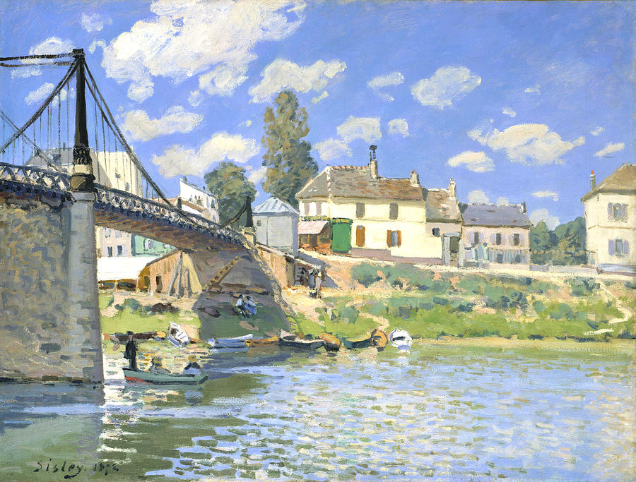 Bridge Painting - The Bridge at Villeneuve-la-Garenne #5 by Alfred Sisley