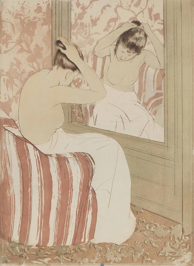 Mary Cassatt Painting - The Coiffure  #5 by Mary Cassatt