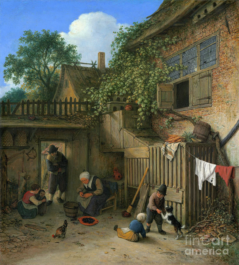 The Cottage Dooryard #6 Painting by Adriaen van Ostade