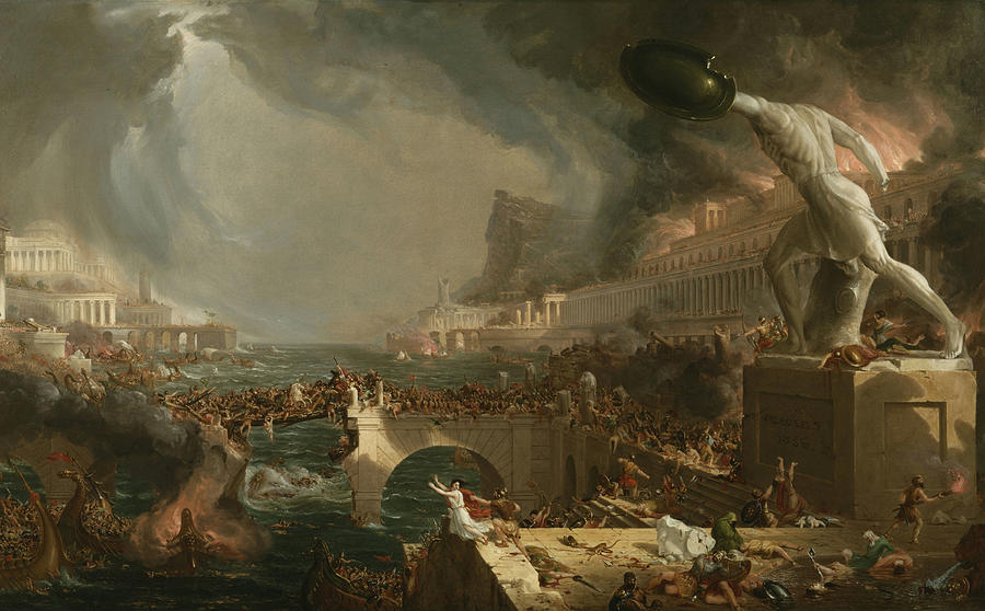 Thomas Cole Painting - The Course of Empire, Destruction #5 by Thomas Cole