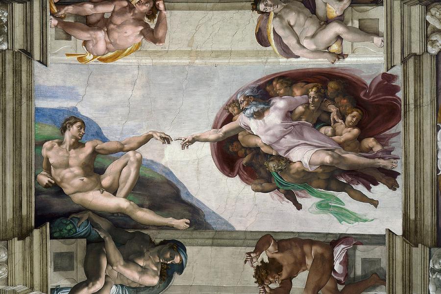 Jesus Christ Painting - The Creation of Adam #6 by Michelangelo