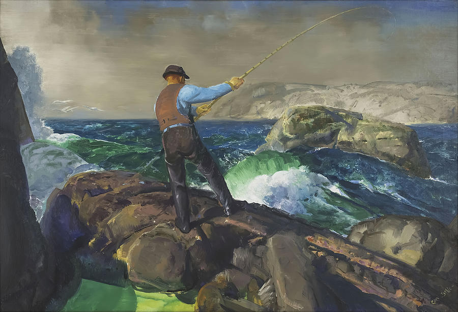 Winter Painting - The Fisherman by George Bellows  by Mango Art