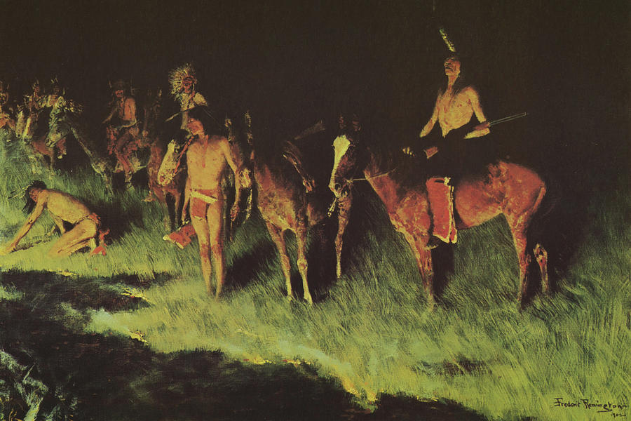 Frederic Remington Painting - The Grass Fire #5 by Frederic Remington