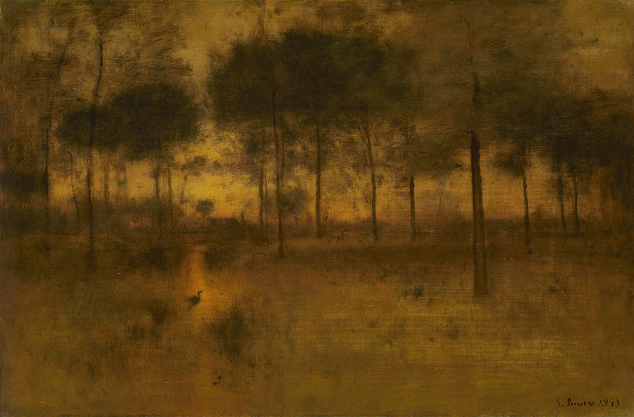 Heron Painting - The Home of the Heron  #5 by George Inness