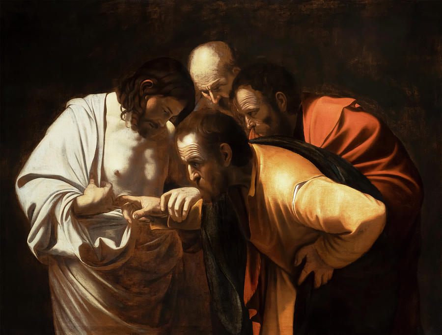 The Incredulity of Saint Thomas by Caravaggio Painting by Mango Art ...