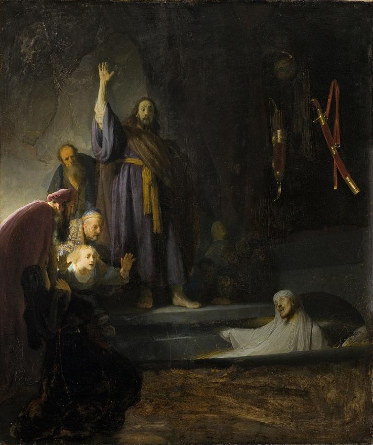 Rembrandt Painting - The Raising of Lazarus #5 by Rembrandt
