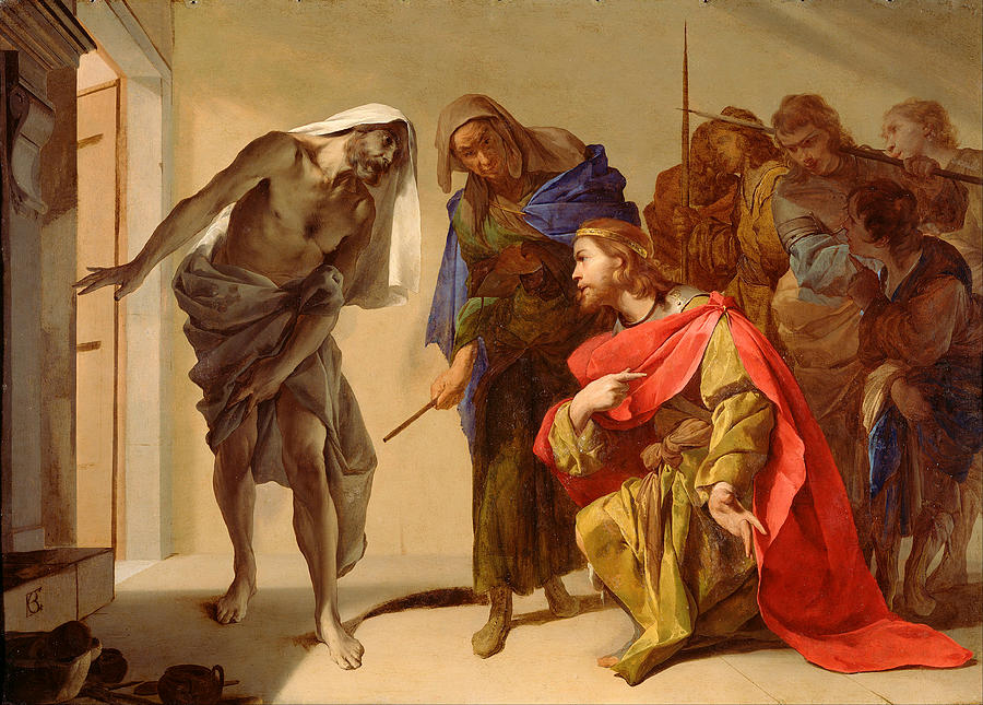 The Shade of Samuel Invoked by Saul #2 Painting by Bernardo Cavallino