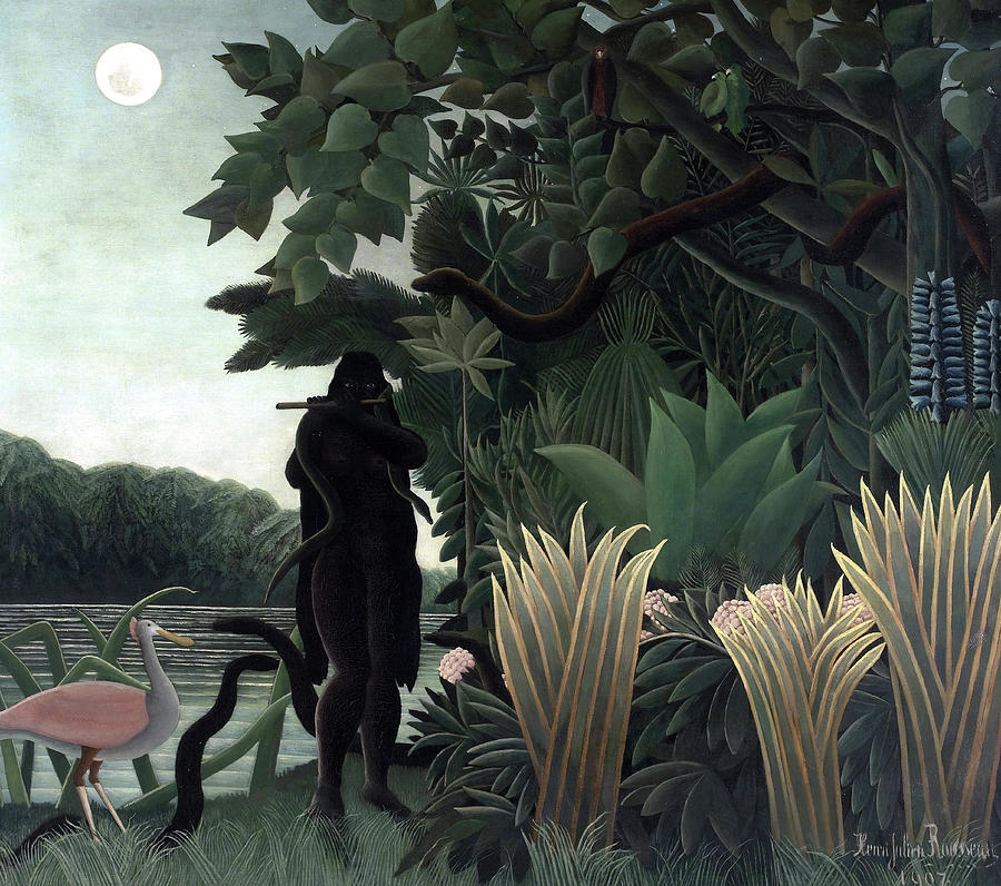 Henri Rousseau Painting - The Snake Charmer #5 by Jon Baran