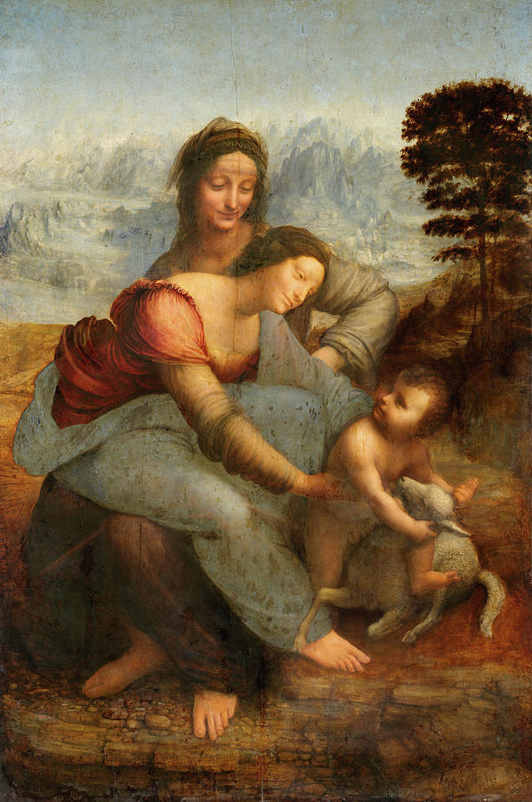Leonardo Da Vinci Painting - The Virgin and Child With St Anne by Leonardo Da Vinci
