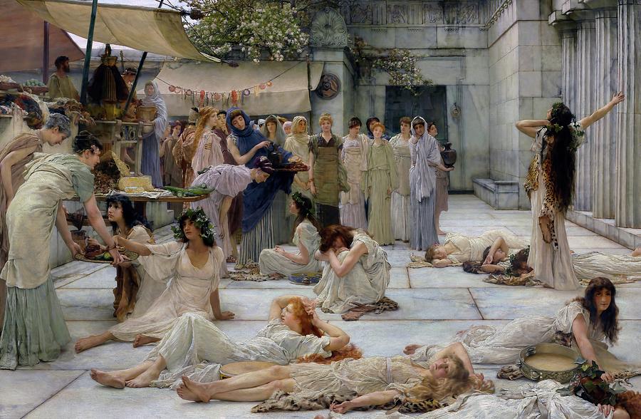 The Women of Amphissa #5 Painting by Lawrence Alma-Tadema