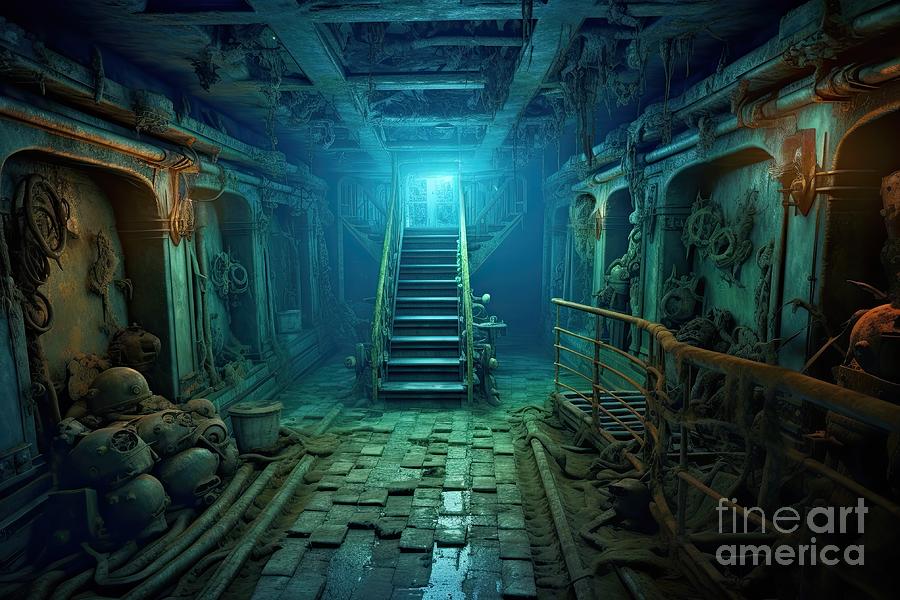 Titanic Shipwreck interior Underwater Digital Art by Benny Marty - Fine ...