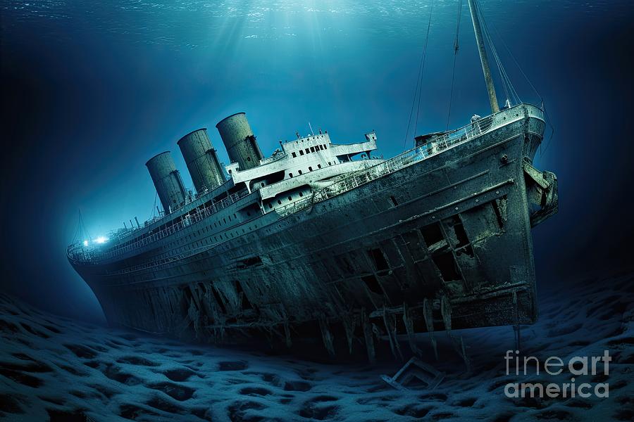 Titanic Shipwreck Underwater Digital Art by Benny Marty - Fine Art America