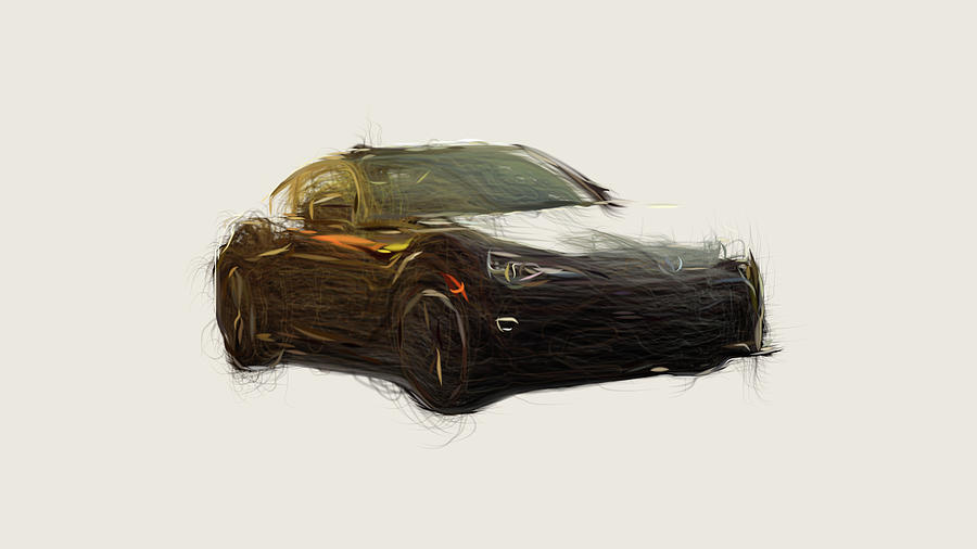 Toyota 86 TRD Special Edition Car Drawing #5 Digital Art by CarsToon Concept