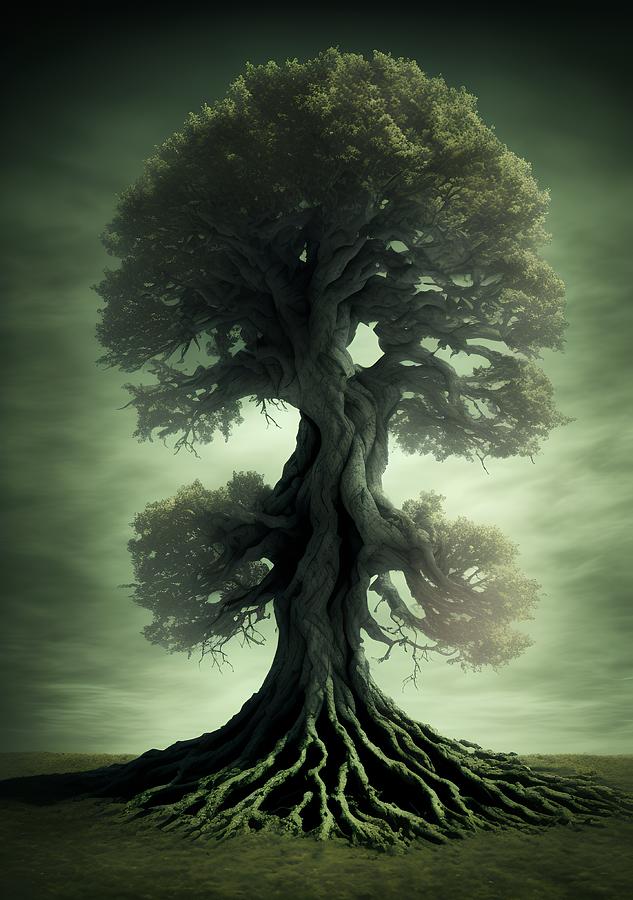 Tree at End of Time, Generative AI Illustration Digital Art by Miroslav ...