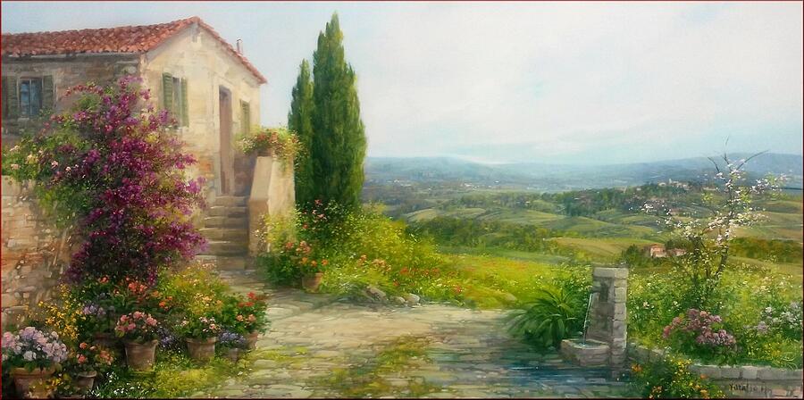 Tuscany landscape - Italian painting Antonietta Varallo Painting by ...