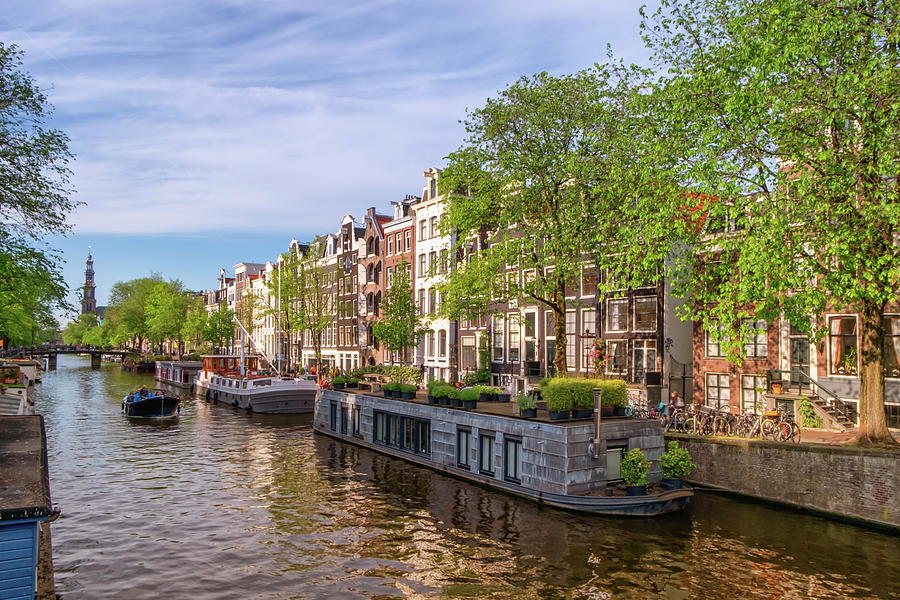 Typical buildings and canal in Amsterdam, Netherlands #5 Photograph by Elenarts - Elena Duvernay photo